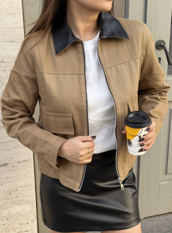 87458нщшвпо Куртка Beige Zip - Зображення 1