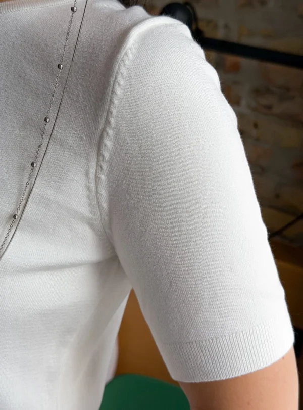 Basic viscose t-shirt - milky