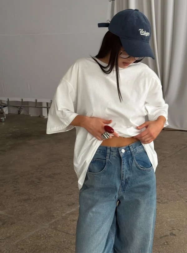Джинси Baggy + фіксація пояс - блакитні - Зображення 4