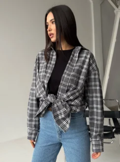 Checkered shirt - light gray